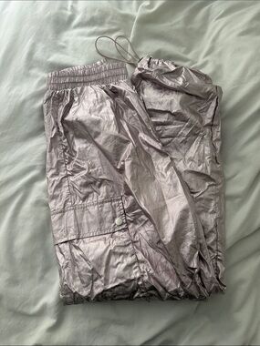 Metallic Silver Women's Track Joggers